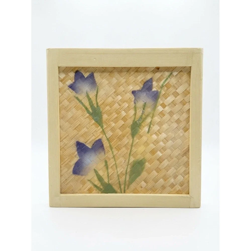 Croscill La Jolla Tissue Dispenser Vintage Woven Wood Square Tissue Box Cover